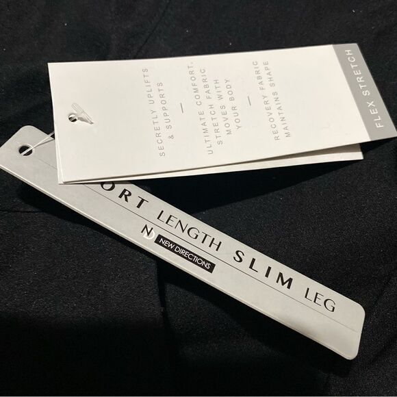 NEW WITH TAGS NEW DIRECTIONS BLACK FLEX STRETCHY SLIM LEG PANTS SIZE 14 - Picture 3 of 4